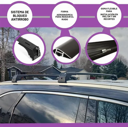 Vista 4 de ERKUL Barras Transversales de Techo para Mazda CX9 CX-9 2016-2023 Barras Transversales de Aluminio con Cierre Antirrobo para Techo Compatible