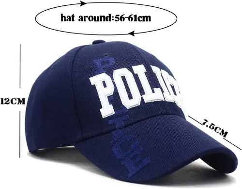 Vista 7 de DailyCarry - Gorra de béisbol ajustable para policía, color negro, azul, para oficial de policía, equipo de policía, bordado en 3D, para hombres