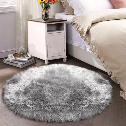 Vista 85 de Latepis - Alfombra rectangular de piel sintética tipo lana de oveja suave y esponjosa de estilo bohemio para sala de estar, dormitorio y residencias