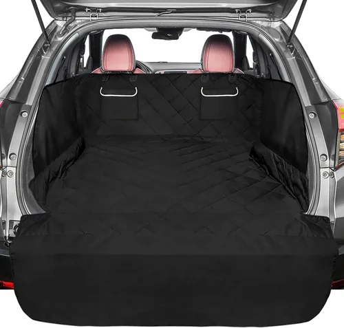 Vista 12 de F-color Funda para compartimiento de carga para SUV para perros - Forro de carga para mascotas impermeable con solapas laterales, cubierta de carga