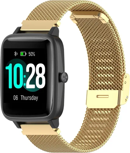 Vista 12 de FitTurn Correa delgada compatible con Cubitt CT2/CT2S SmartWatch, correa de reloj ajustable de malla de acero inoxidable, correa de repuesto