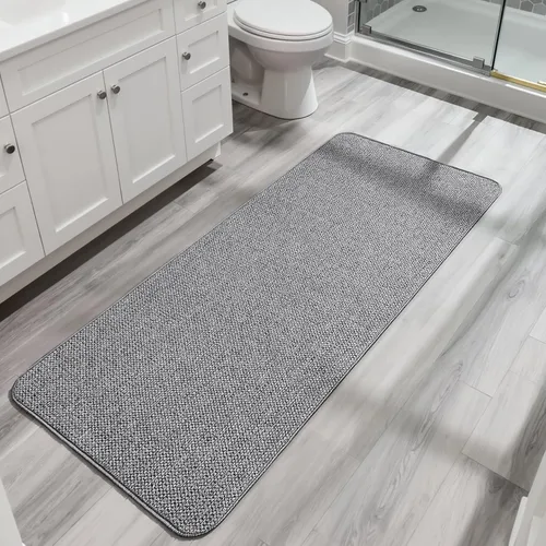 Vista 62 de Tapete de baño ultrafino, con base de goma, antideslizante, secado rápido, lavable a máquina, pelo bajo, absorbente, para ducha exterior, fregadero