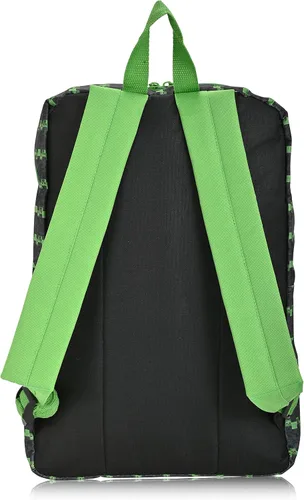 Vista 6 de Minecraft Juego de mochila de 3 piezas - mochila, calcomanía, pin - Niños y niñas adultos Minecraft Creeper Mochila escolar, Negro Verde, Mochilas