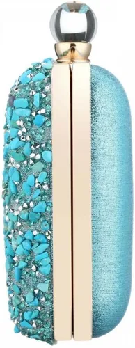 Vista 6 de Bolso de mano de noche de piedra multicolor brillante bolso de mano brillante con purpurina para boda, fiesta, baile de graduación