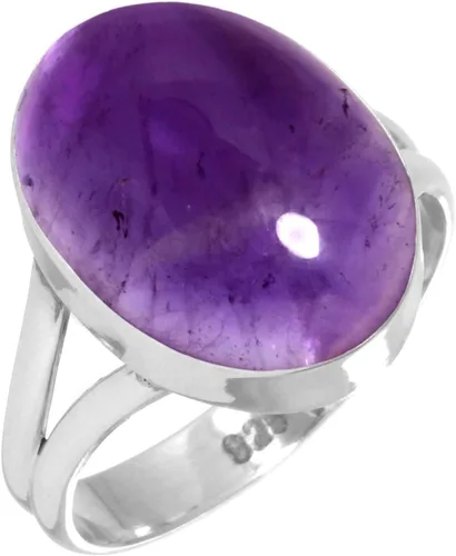 Vista 51 de Anillo hecho a mano de plata de ley 925 genuina grueso con piedras preciosas naturales ágata, cuarzo rosa, lapislázuli, ámbar ovalado, joyería