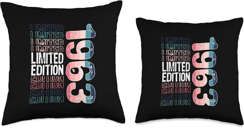 Vista 3 de Limited Edition Vintage 1963 Retro Birthday Throw Pillow
