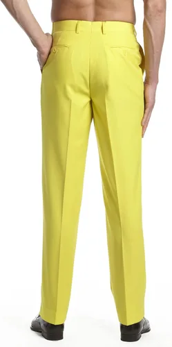 Vista 2 de Concitor Pantalones de vestir de los hombres Pantalones Pantalones de frente plano Slacks Solid Mix Multi Color Design