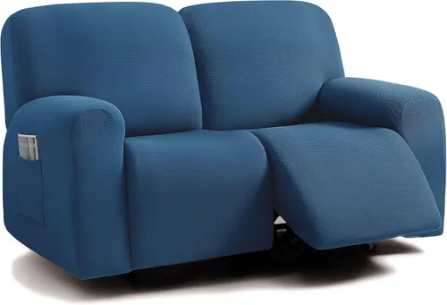 Vista 7 de ULTICOR - Juego de 8 fundas para sofá reclinable de jacquard, fundas elásticas para sofá reclinable para 3 cojines, fundas gruesas, suaves y Gris