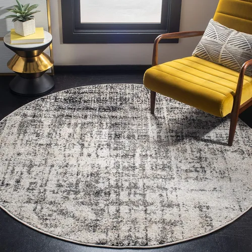 Vista 9 de SAFAVIEH Adirondack Collection - Alfombra de pasillo de 2 pies 1 pulgada x 8 pies, beige y pizarra, diseño abstracto moderno, no desprende pelusa