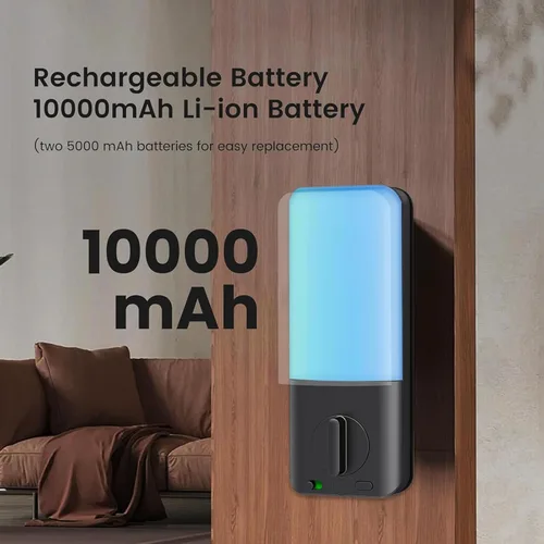 Vista 5 de Cerradura inteligente con cámara sin llave cerradura de puerta de entrada 2K Video WiFi cerrojo huella digital teclado aplicación Control remoto
