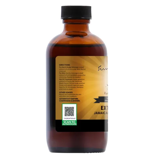 Vista 8 de Aceite de ricino jamaicano Sunny Isle para piel y cuerpo, extra oscuro, bote de 4 onzas Moisturizing, Strengthens, Hair Growth Dry Scalp