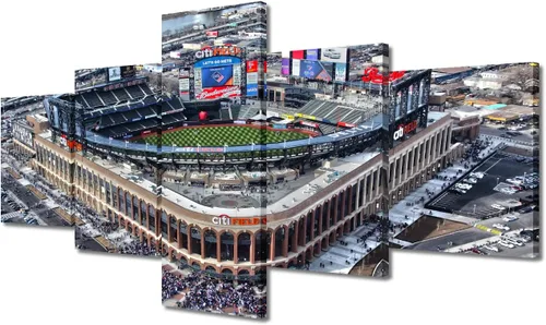 Vista 82 de Busch Stadium Baseball Home Decor St. Louis, Missouri Cityscape - Pósteres e impresiones artísticas de pared de 5 piezas de estadios de béisbol