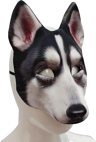 Vista 5 de 1 máscara de perro de Halloween para Pascua, Halloween, Navidad, carnaval, cosplay, accesorios