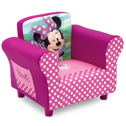 Vista 3 de Delta Children Juego de silla tapizada, madera, Minnie Mouse de Disney y juego de mesa y silla para niños (2 sillas incluidas), ideal para artes