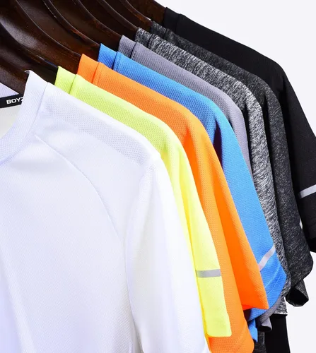 Vista 5 de Paquete de 1 o 3 camisetas de entrenamiento para hombre, camisetas de manga corta que absorben la humedad, camisetas deportivas de manga corta