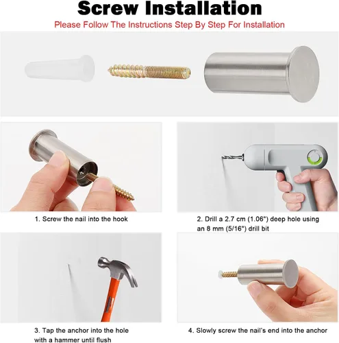 Vista 6 de NearMoon Ganchos para toallas, ganchos para abrigos, modernos ganchos decorativos para colgar sombreros en la pared, pinzas resistentes para colgar