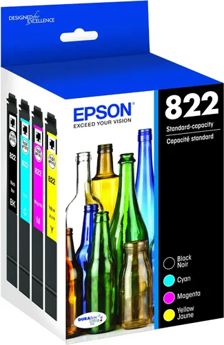Vista 3 de EPSON T822 DURABrite Ultra - Tinta de capacidad estándar negro y color - Paquete combinado de cartuchos (T822120-BCS) y cartucho negro T822