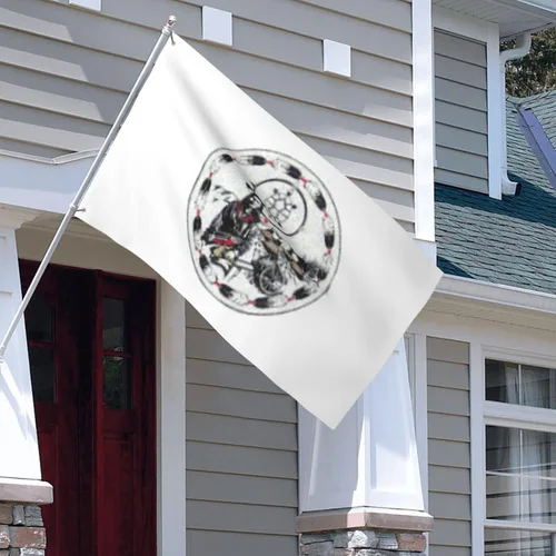 Vista 6 de Bandera de doble cara de tortuga, banderas de montaña de 3 x 5 pies, bandera de decoración al aire libre, bandera ligera para fiestas en el hogar