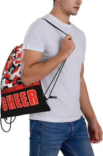Vista 61 de Mochila con cordón impermeable para gimnasio, bolsas con cordón, bolsa de cuerda deportiva, mochila de camuflaje, Bolsas con cordón Cheer - Bolsas