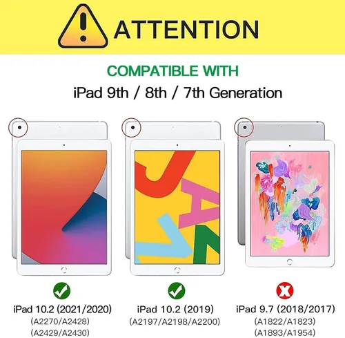 Vista 2 de Funda Azzsy para iPad de 9ª generación/iPad de 8ª generación/iPad de 7ª generación (10.2 pulgadas, modelo 2021/2020/2019), funda protectora delgada
