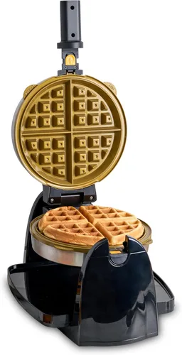 Vista 5 de KRUPS Máquina para hacer waffles belgas de 4 porciones: acero inoxidable, 5 niveles de tostado, señal de listo audible, platos removibles, 1200W