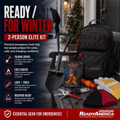 Vista 5 de Ready America Kit de emergencia Elite de 72 horas, 2 personas, mochila de 3