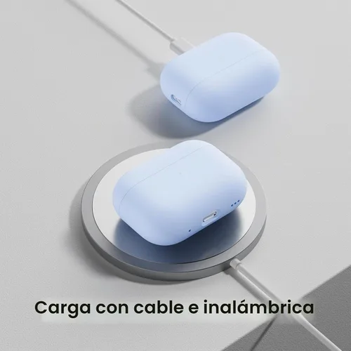 Vista 5 de ORNARTO Funda compatible con AirPods Pro 2 2022, silicona híbrida protectora completa para AirPods Pro de 2ª generación, cubierta frontal LED