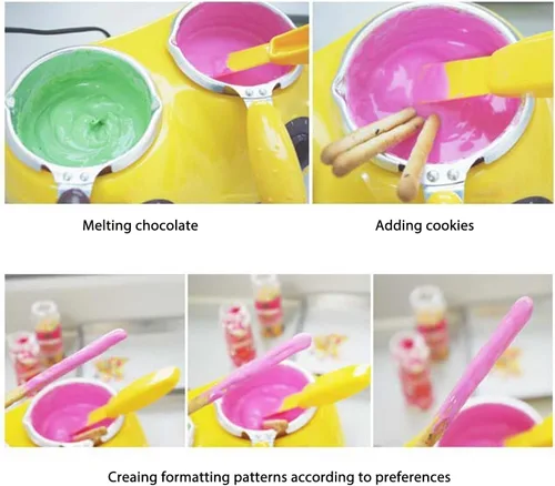 Vista 3 de Olla para fundir chocolate, mini kit de olla eléctrica para fondue con doble olla de fusión, máquina de templado de chocolate con queso
