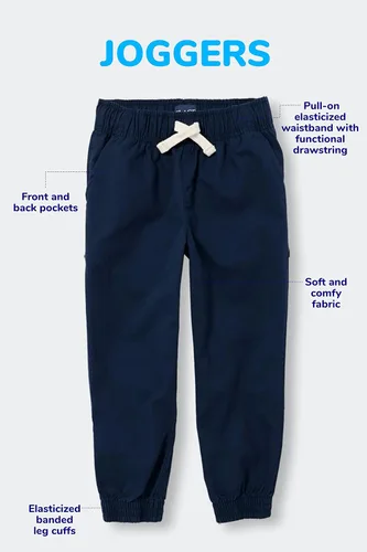 Vista 5 de The Children's Place Baby Boys' and Toddler Stretch Pull on Jogger Pants