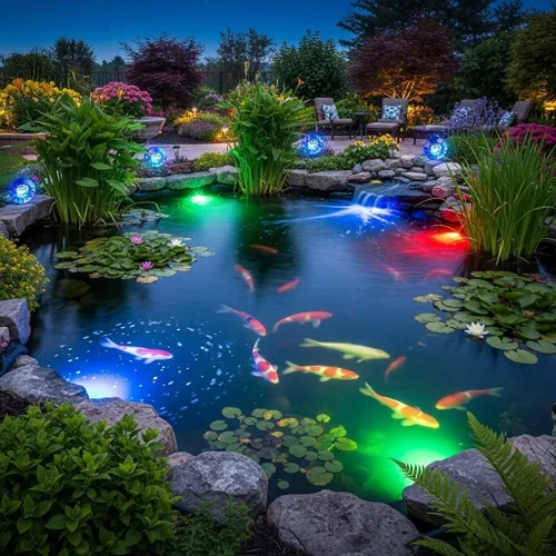 Vista 5 de HALF OFF PONDS LumiNight Iluminación para estanques y paisajes - Luz LED de roca de 1,5 vatios