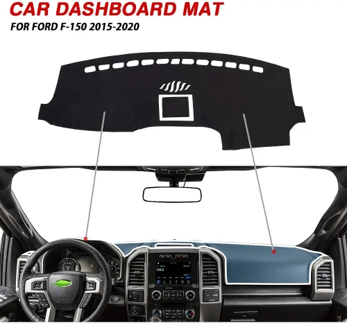 Vista 2 de CARTIST - Alfombrilla para salpicadero con protector de sol y UV para Ford F-150 F150 2015-2018 2019 2020, accesorios para tablero de salpicadero