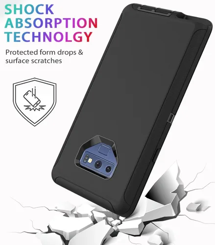 Vista 4 de Funda para Samsung Galaxy Note 9, a prueba de caídas, a prueba de golpes, resistente, funda protectora para Samsung Note 9, 6.4 pulgadas (negro)