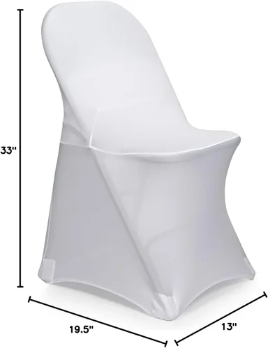 Vista 6 de Lann's Linens 10 fundas de silla plegables de elastano blanco para bodas, fiestas y banquetes