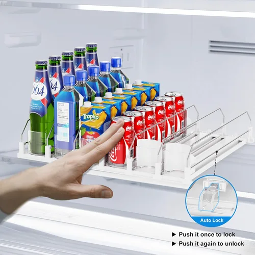 Vista 2 de Dayacoco Organizador de bebidas, dispensador de bebidas de refrescos para refrigerador, organizador de bebidas para nevera, 12 onzas, 16 onzas, 20