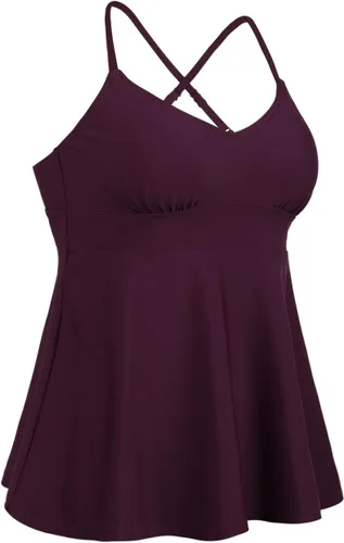 Vista 2 de Hilor Tankini para mujer, cuello en V, traje de baño fluido con espalda cruzada