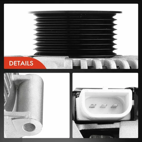 Vista 8 de A-Premium Alternador compatible con Ford F250 F350 F450 F550 Super Duty 2008-2010, V8 6.4L, 12V 130Amp en sentido de las agujas del reloj 8 poleas