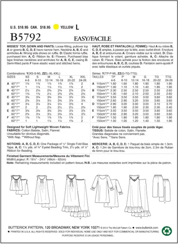 Vista 2 de Butterick Patterns B5792 Patrón de costura para señoritas, vestido y pantalones, talla Y (XSM-SML-MED)