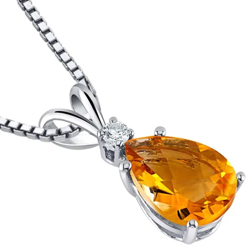 Vista 3 de Peora Dije de oro de 14 quilates para mujer con diamante, elegante diamante solitario en forma de lágrima de 10x7mm 0.394 x 0.276 pulgadas, piedras