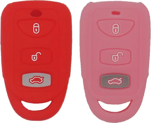 Vista 9 de LemSa Funda protectora de silicona con 3 botones para Hyundai Elantra Genesis Sonata, compatible con Kia Sorento Forte Optima Rondo Spectra 2 piezas