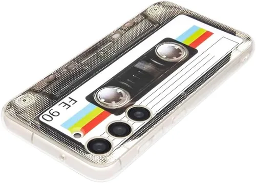 Vista 6 de FAteamll Funda para Galaxy S23 con esquinas reforzadas TPU suave parachoques retro cassette cinta caso compatible con Samsung Galaxy S23