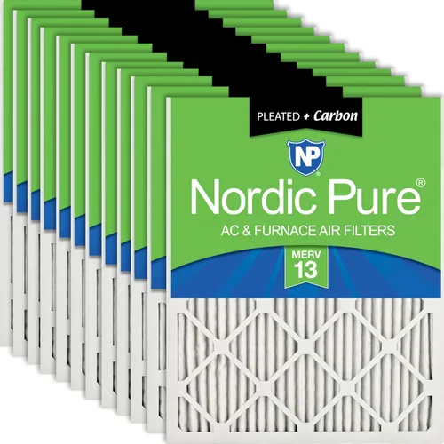 Vista 17 de Nordic Pure 20x20x1 (Tamaño real: 19 1/2 x 19 1/2 x 3/4) Filtros de aire para caldera/aire acondicionado Poly Green MERV 6 – Reduce el polvo