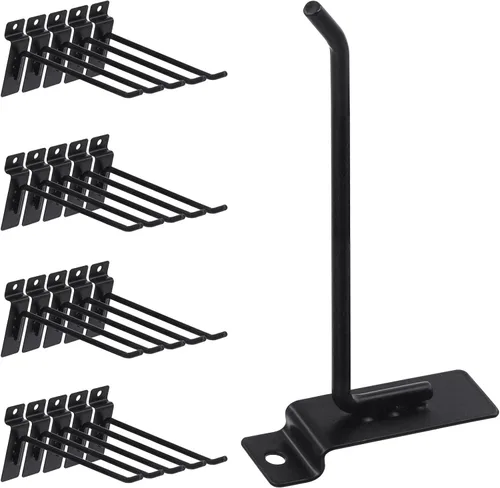 Vista 11 de Swpeet Kit surtido de 20 ganchos de pared resistentes de 2 pulgadas, accesorios Slatwall, ganchos para panel de pizarra, organización de garaje