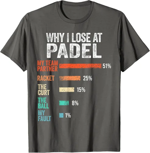 Vista 42 de Why I Lose at Padel Funny Game Padel Hombres Mujeres Camiseta de Padel