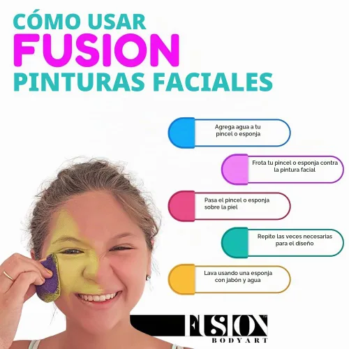 Vista 4 de Fusion Body Art - Paleta de pintura facial Lodie Up Lindo arcoíris pastel