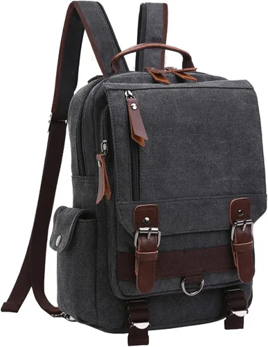 Vista 9 de Mygreen bolsa cruzada de lona, mochila de viaje Verde militar