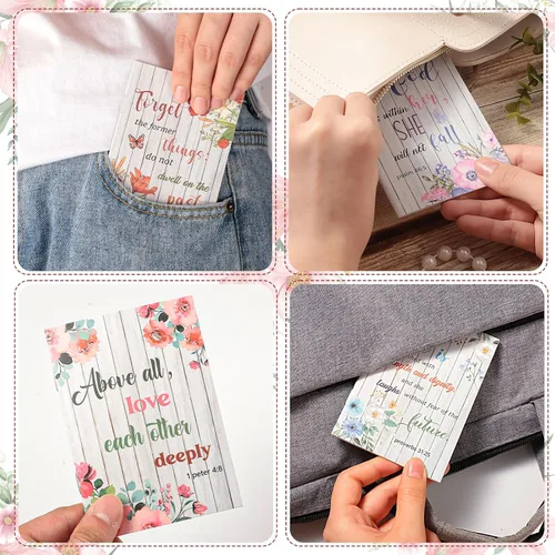 Vista 5 de BESARME Paquete de 24 cuadernos florales de bolsillo pequeño, regalos cristianos, diario de oración para mujeres, bloc de notas con citas bíblicas