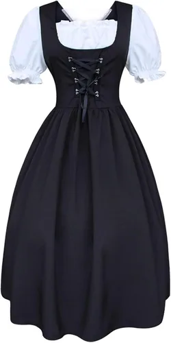 Vista 5 de Disfraz de dama francesa para Halloween, disfraz medieval, Oktoberfest, para niña bávara, Lolita, uniforme