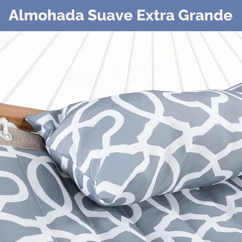 Vista 5 de SUNCREAT Hamacas de árbol para exterior, hamacas portátiles con bolsa de transporte, patrón gris Patrón A-gris