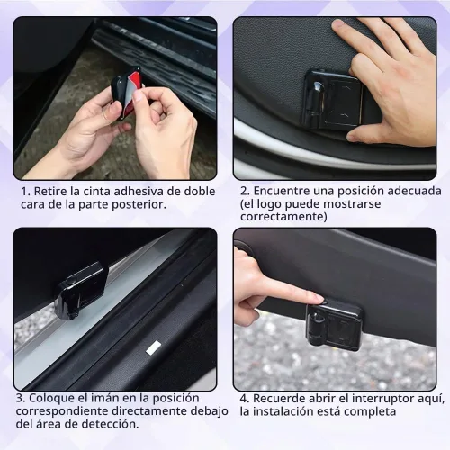 Vista 5 de Zufoty 2PCS Luces Proyectoras para Puertas de Automóvil, Proyector de Logo LED para Puerta de Automóvil, Luz LED Inalámbrica de Cortesía, Luces