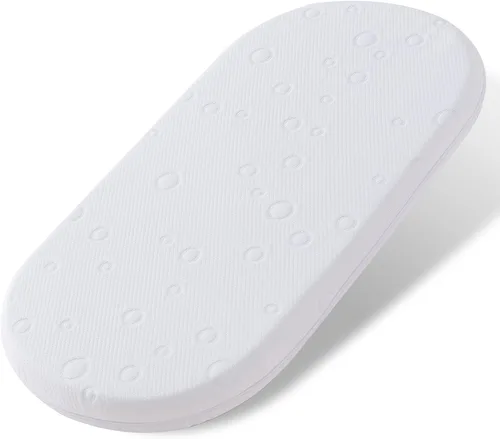 Vista 10 de Colchón de moisés para bebé, 24" x 20.8" x 2" colchón de espuma viscoelástica de gel de doble cara con funda suave transpirable extraíble que se